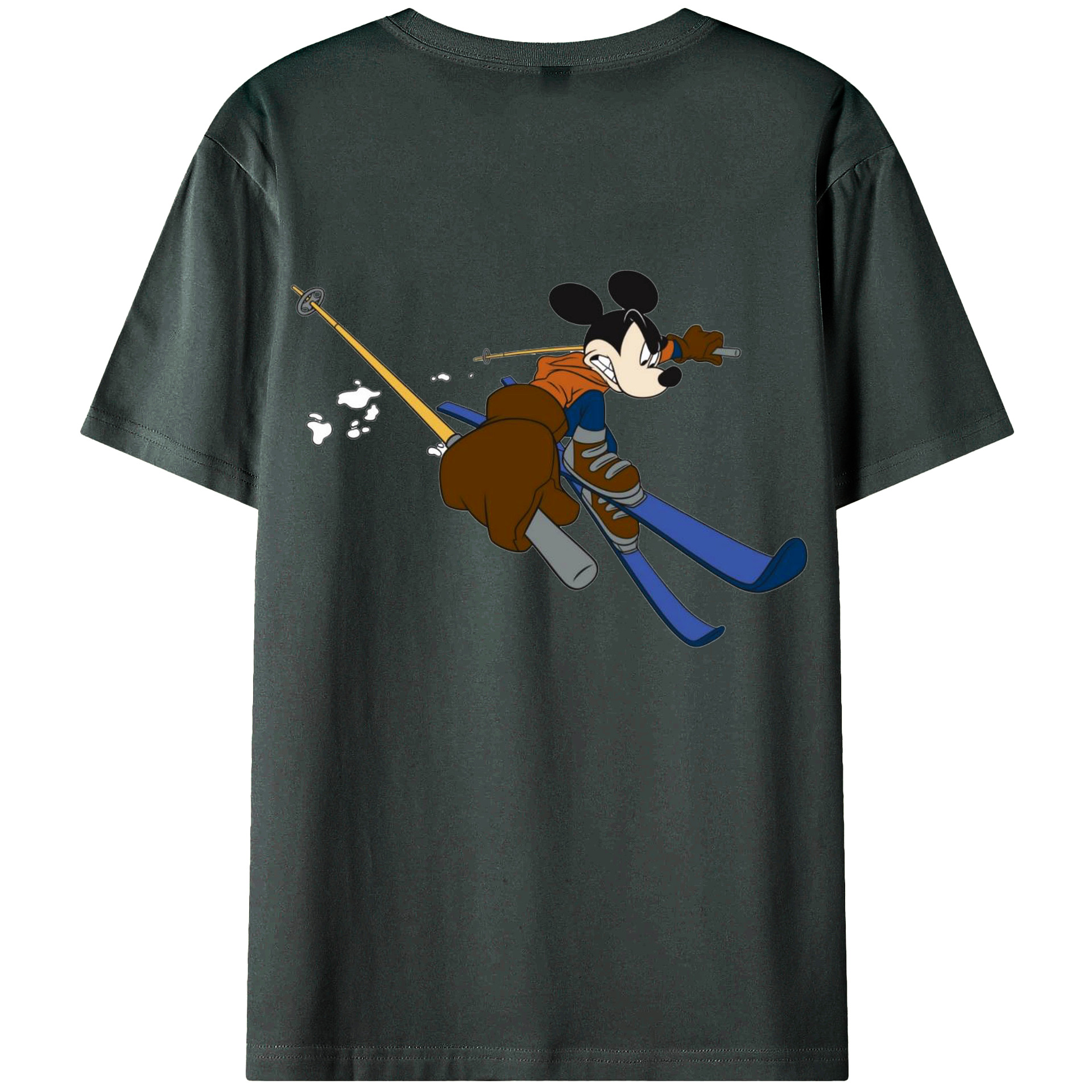 ミッキーマウス Mickey Mouse 綿100％ メンズ半袖Tシャツ（バックプリント） 通気性